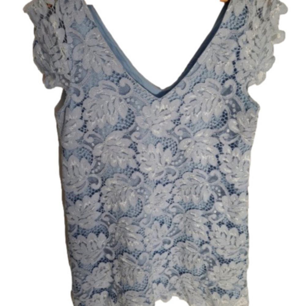 58. BB Dakota blue lace dress Marked S